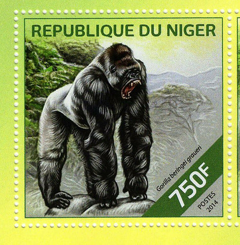 Gorillas Stamp Gorilla Beringei Graueri Souvenir Sheet MNH #2875-2878