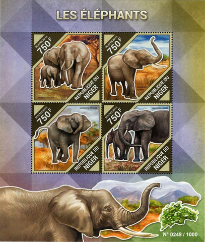 Elephants Stamp Loxodonta Africana Souvenir Sheet MNH #3897-3900