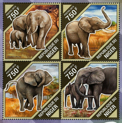 Elephants Stamp Loxodonta Africana Souvenir Sheet MNH #3897-3900