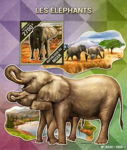 Elephants Stamp Loxodonta Africana Souvenir Sheet MNH #3901 / Bl.484