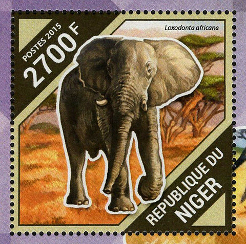 Elephants Stamp Loxodonta Africana Souvenir Sheet MNH #3901 / Bl.484