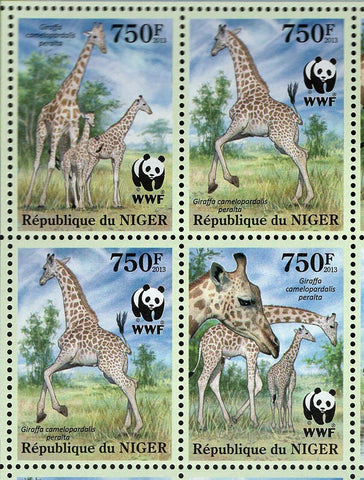 Giraffes Stamp Giraffa Camelopardalis Peralta S/S MNH #2142-2145