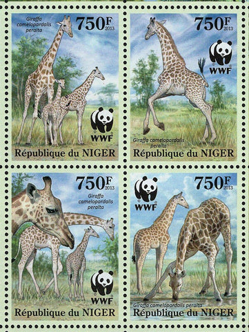 WWF - Giraffes Stamp Giraffa Camelopardalis Peralta S/S MNH #2142-2145