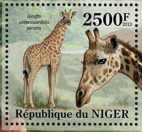 Giraffes Stamp Giraffa Camelopardalis Peralta Souvenir Sheet MNH #2141 / Bl.169