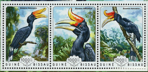 Rhinoceros Hornbill Stamp Buceros Souvenir Sheet MNH #7371-7373