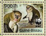 WWF Monkeys Stamp Cercopithecus Campbelli Souvenir Sheet MNH #6644-6647