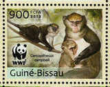 WWF Monkeys Stamp Cercopithecus Campbelli Souvenir Sheet MNH #6644-6647