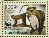 Monkeys Stamp WWF Cercopithecus Campbelli Souvenir Sheet MNH #6644-6647