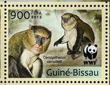 Monkeys Stamp WWF Cercopithecus Campbelli Souvenir Sheet MNH #6644-6647