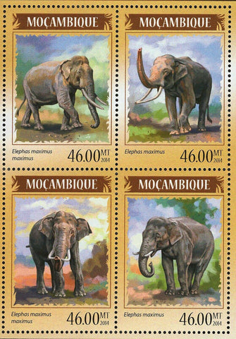Elephants Stamp Elephas Maximus Souvenir Sheet S/S MNH #7330-7333