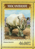 Hippopotamus Stamp Rhinoceros Diceros Bicornis Amphibius S/S MNH #7329 / Bl.905