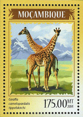 Giraffes Stamp Giraffa Camelopardalis Tippelskirchi S/S MNH #7324 / Bl.904