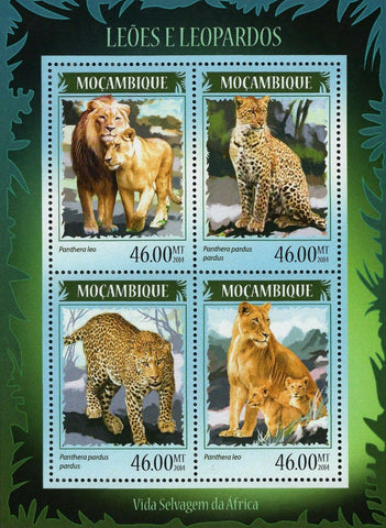 Lions Leopards Stamp Panthera Pardus Panthera Leo S/S MNH #7370-7373