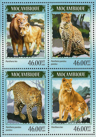 Lions Leopards Stamp Panthera Pardus Panthera Leo S/S MNH #7370-7373