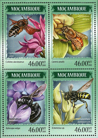 Bees Stamp Colletes Daviesanus Xylocopa Valga S/S MNH #7250-7253