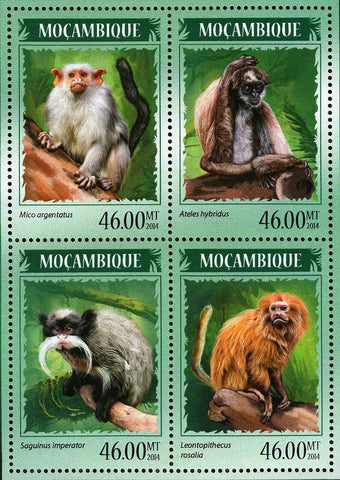 Monkeys Stamp Mico Argentatus Saguinus Imperator S/S MNH #7385-7388