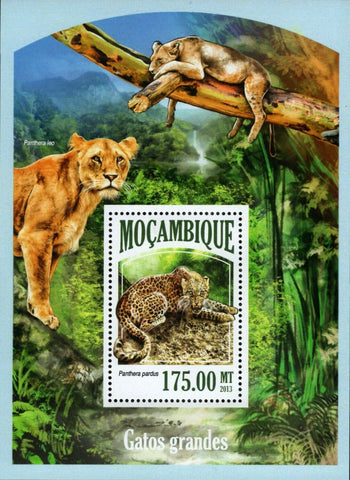 Big Cats Stamp Panthera Leo Panthera Pardus Souvenir Sheet MNH #6981 / Bl.835