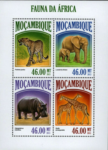 African Fauna Stamp Hippopotamus Amphibius Panthera Pardus S/S MNH #6822-6825