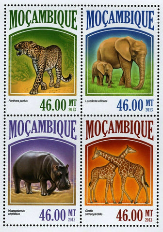 African Fauna Stamp Hippopotamus Amphibius Panthera Pardus S/S MNH #6822-6825