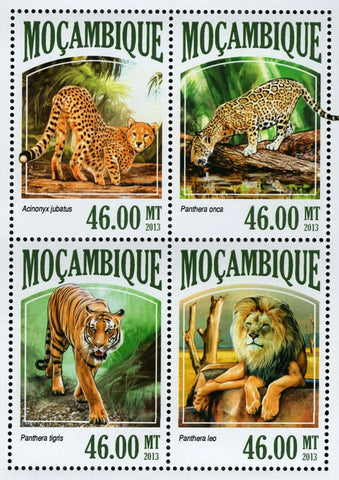 Big Cats Stamp Panthera Tigris Acinonyx Jubatus S/S MNH #6977-6980