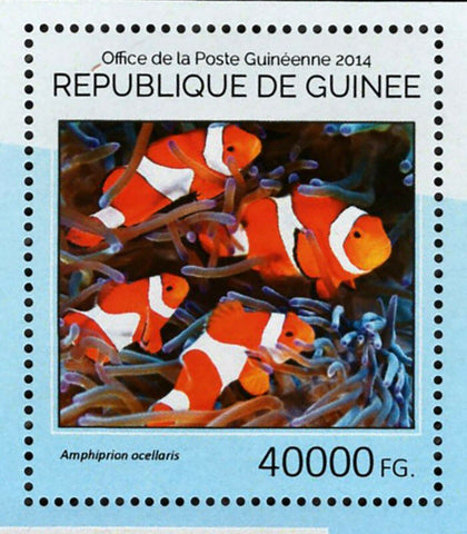 Fish Stamp Amphiprion Ocellaris Pterois Volitans S/S MNH #10681 / Bl.2431