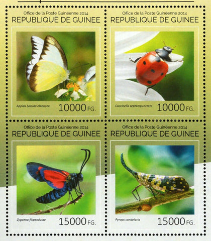 Insects Stamp Butterflies Ladybug Zygaena Filipendulae S/S MNH #10676 / Bl.2430