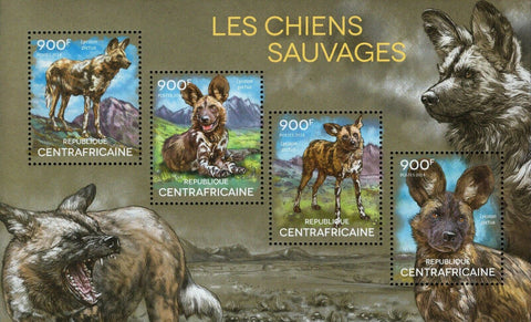Wild Dogs Stamp Lycaon Pictus Souvenir Sheet MNH #5195-5198