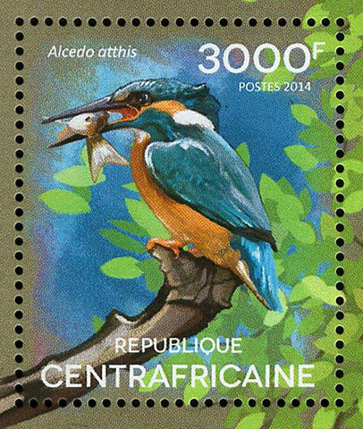 Kingfishers Stamp Alcedo Atthis Birds Souvenir Sheet MNH #5189 / Bl.1250
