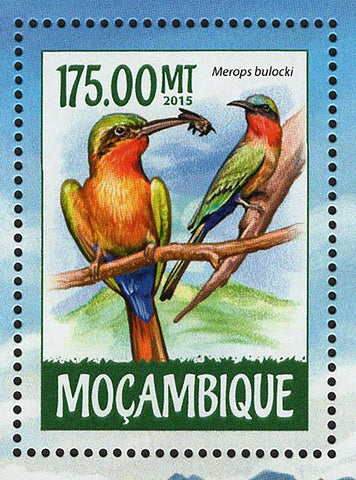 Bee-eaters Stamp Birds Merops Bulocki Merops Variegatus S/S MNH #7903 / Bl.1020