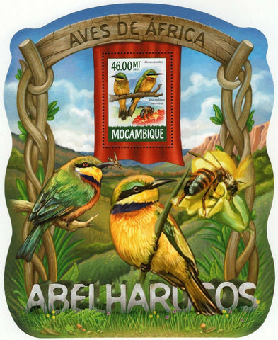 Bee-eaters Stamp Merops Pusillus Apis Mellifera S/S MNH #7901