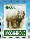 Black Rhinoceros Stamp Diceros Bicornis Souvenir Sheet MNH #7964-7967