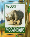 Black Rhinoceros Stamp Diceros Bicornis Souvenir Sheet MNH #7964-7967