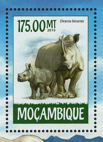Black Rhinoceros Stamp Diceros Bicornis Souvenir Sheet MNH #7968 / Bl.1033