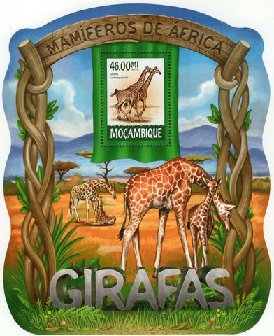 Giraffes Stamp Giraffa Camelopardalis Souvenir Sheet MNH #7962