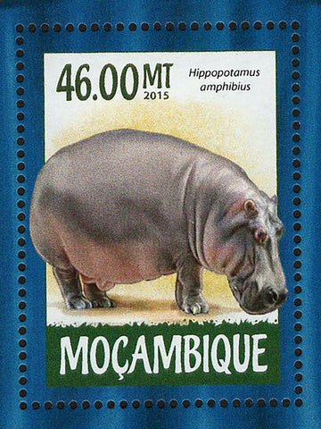 Hippopotamuses Stamp Hippopotamus Amphibius Souvenir Sheet MNH #7945