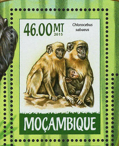 Monkeys Stamp Chlorocebus Cynosuros Papio Ursinus S/S MNH #7979-7982