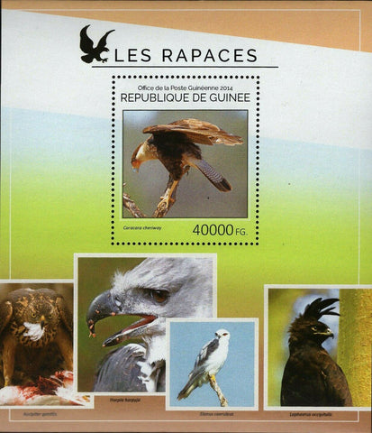 Birds of Prey Stamp Caracara Cheriway Harpia Harpyja S/S MNH #10696 / Bl.2434
