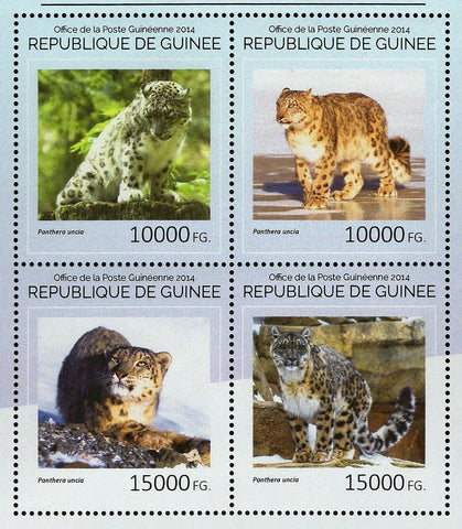 Snow Leopards Stamp Panthera Uncia Souvenir Sheet MNH #10582-10585