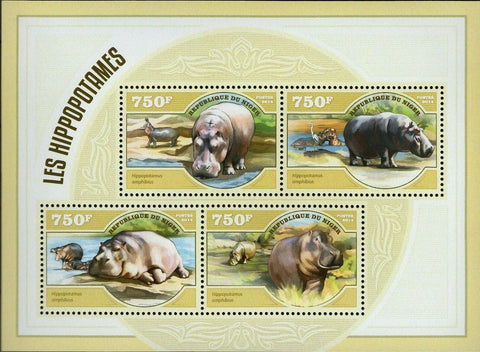 Hippopotamuses Stamp Hippopotamus Amphibius S/S MNH #3065-3068
