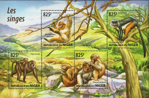 Monkeys Stamp Papio Anubis Rhinopithecus Roxellana S/S MNH #3515-3518