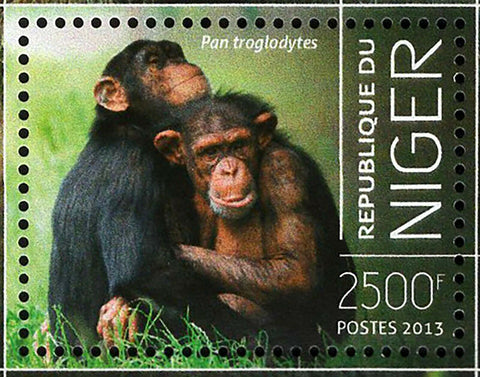 Chimpanzees Stamp Pan Troglodytes Souvenir Sheet MNH #2579 / Bl.256