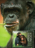 Chimpanzees Stamp Pan Troglodytes Souvenir Sheet MNH #2579 / Bl.256