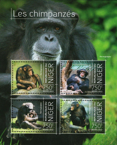 Chimpanzees Stamp Pan Troglodytes Souvenir Sheet MNH #2575-2578