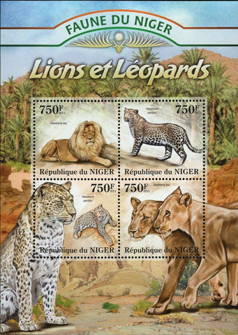 Leopards and Lions Stamp Panthera Leo Panthera Pardus S/S MNH #2121-2124