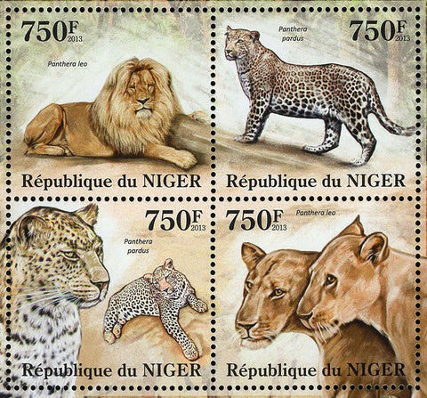 Leopards and Lions Stamp Panthera Leo Panthera Pardus S/S MNH #2121-2124