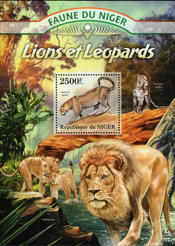 Leopards and Lions Stamp Panthera Leo Panthera Pardus S/S MNH #2139 / Bl.167