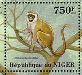 Primates Stamp Galago Senegalensis Souvenir Sheet MNH #2125-2128