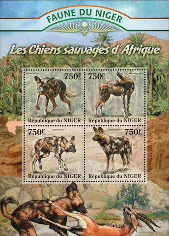 The Wild Dogs Stamp Lycaon Pictus Souvenir Sheet MNH #2113-2116