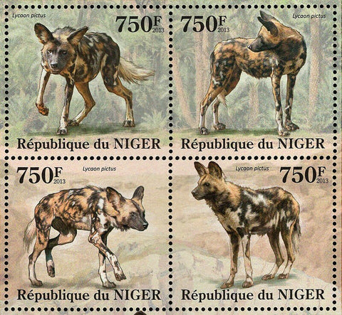 The Wild Dogs Stamp Lycaon Pictus Souvenir Sheet MNH #2113-2116