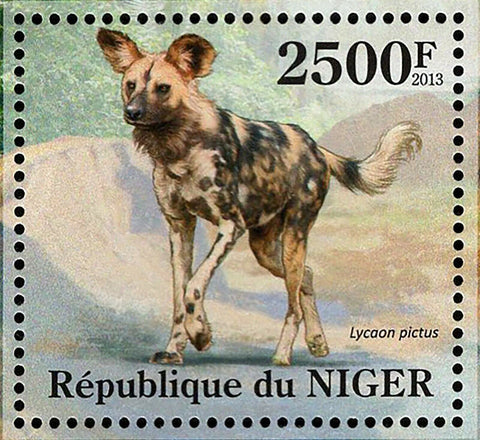 The Wild Dogs Stamp Lycaon Pictus Souvenir Sheet MNH #2137 / Bl.165